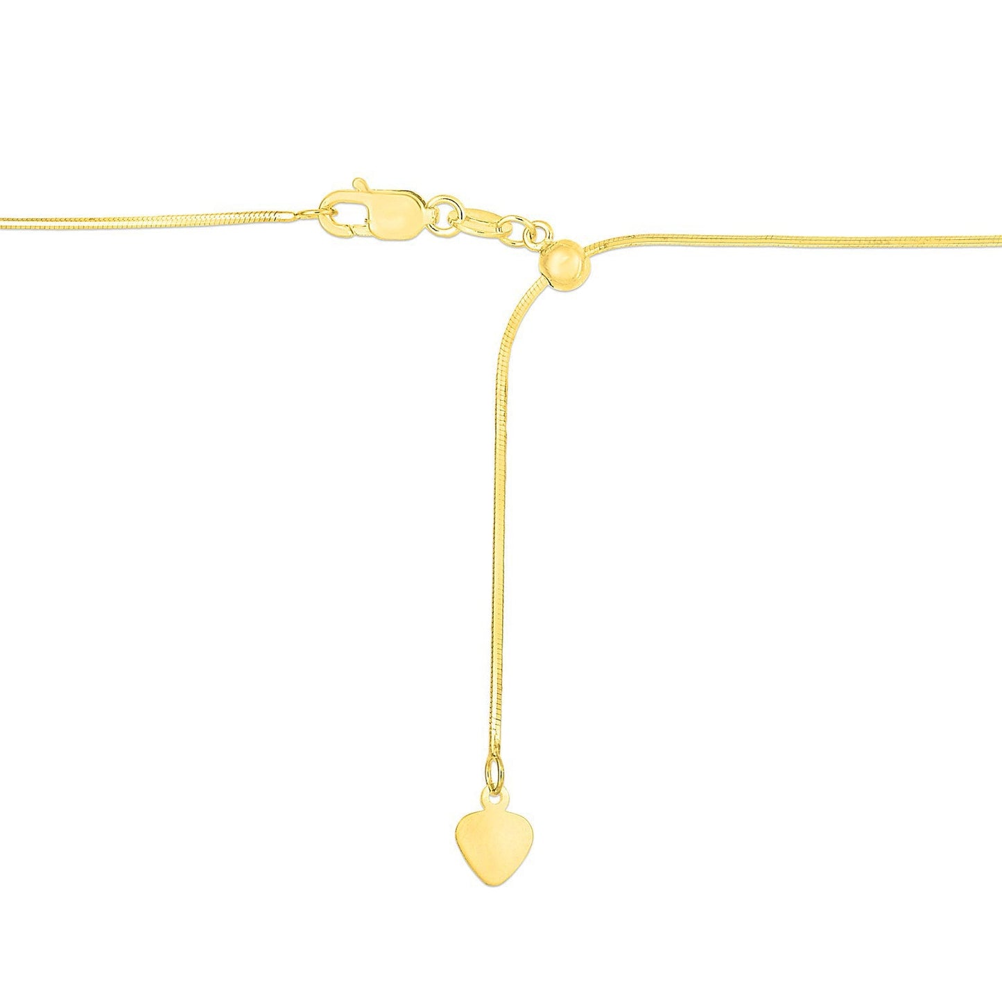 14k Yellow Gold Adjustable Snake Chain - 0.85mm