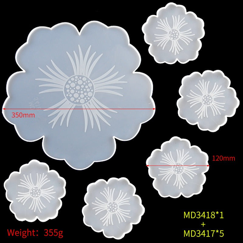 Ensemble de moules à sous-verres en fleur de cerisier - Moules en silicone