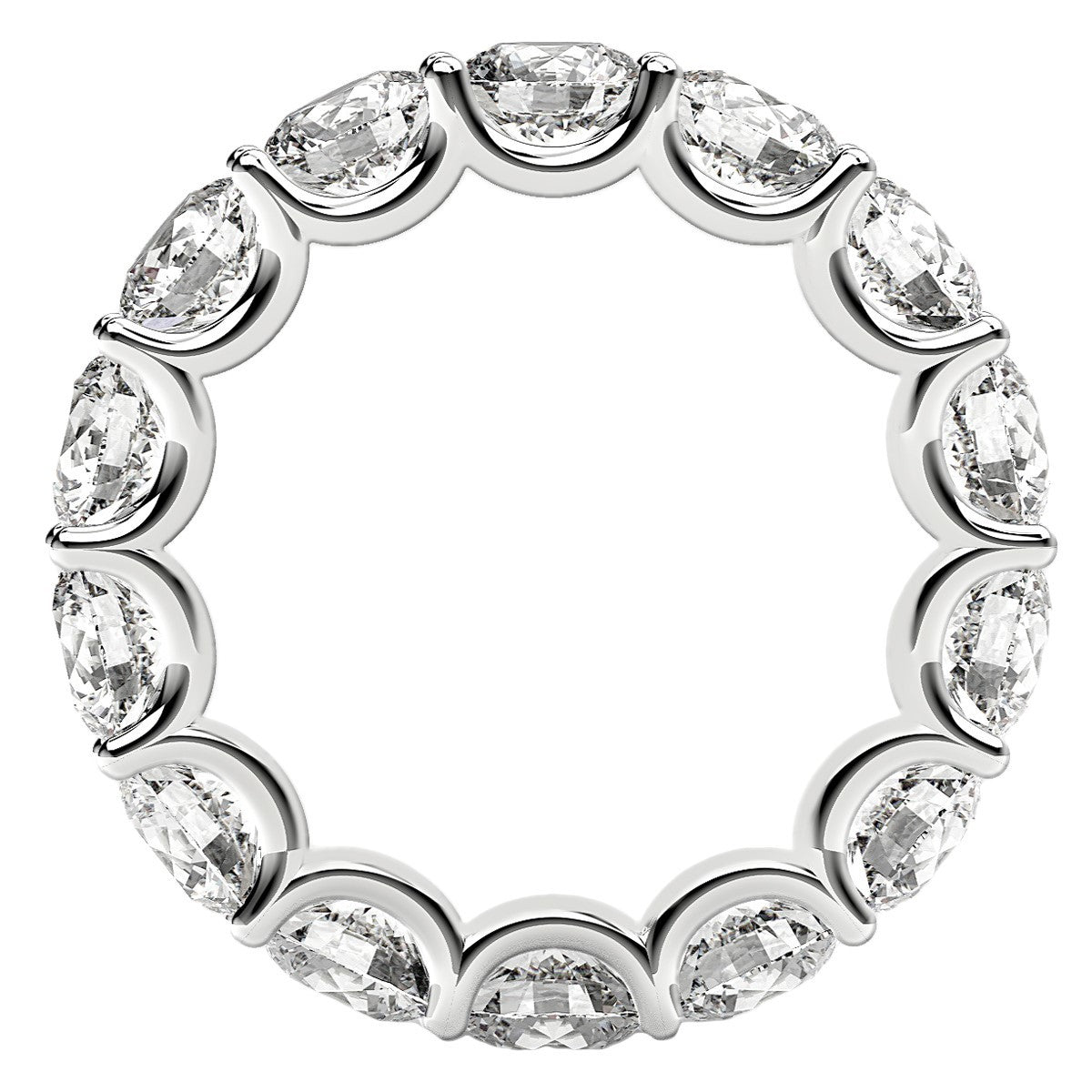 Bague Eternité en Diamant Lab Grown Taille Ronde en Or Blanc 14k