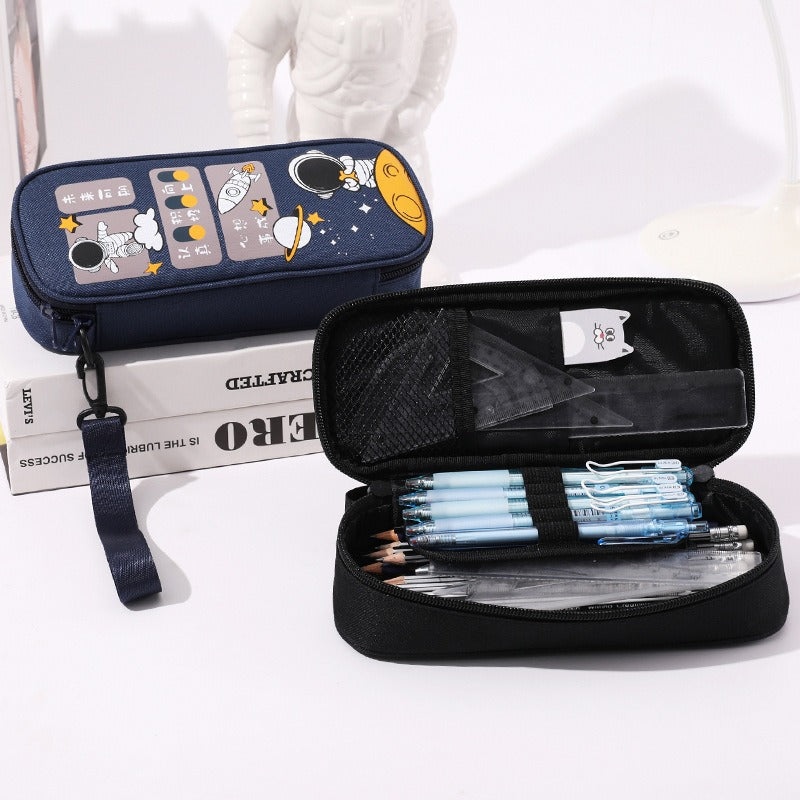 Pencil Case For Elementary School Students Pencil Case Large Capacity Children Simple Multifunctional Universe Star Stationery Box - Korvel