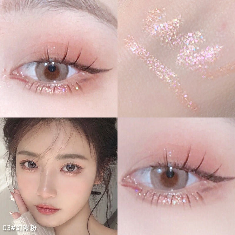 1Pcs  Diamond Glitter Eyeshadow Liner Pencil Face Makeup Highlighter Long lasting Matte Pink Silkworm Champagne Gold Eyeliner Pen - Korvel