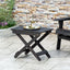 Outdoor Folding Wooden Side Table, Dark Gray, 15"D x 22.75"W x 18.25"H - Korvel