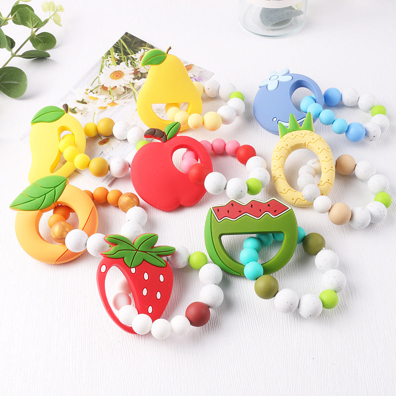 New baby cartoon fruit bracelet molar bracelet chewing teeth gum baby teething comfort toy - Korvel