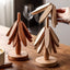 Wooden Christmas Tree Folding Coaster Black Walnut Thick Seat Adiabatic Pad For Kitchen Desktop Decoration Housewarming Gift - Korvel