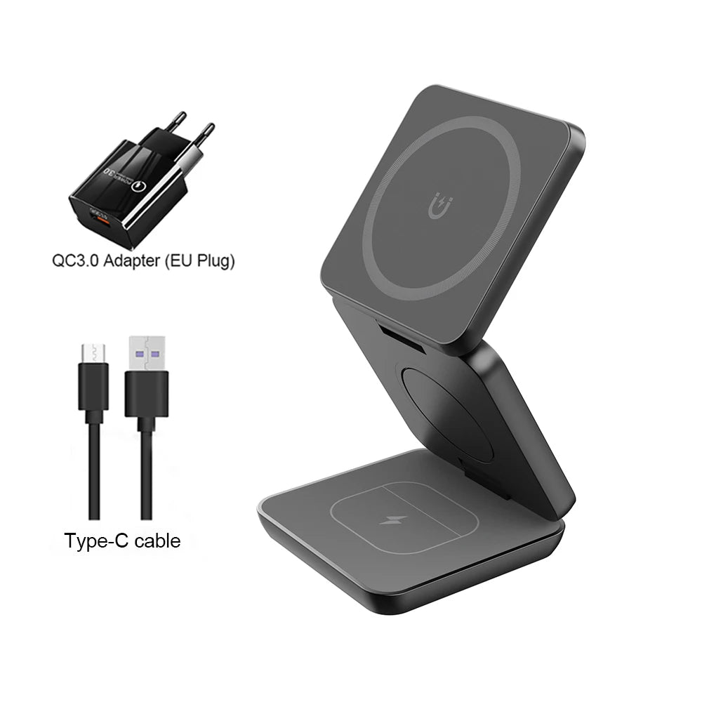 3-in-1 Foldable Magnetic Wireless Charging Station
