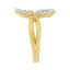 10K Yellow Gold Diamond Leaf Cocktail Ring - Size 7