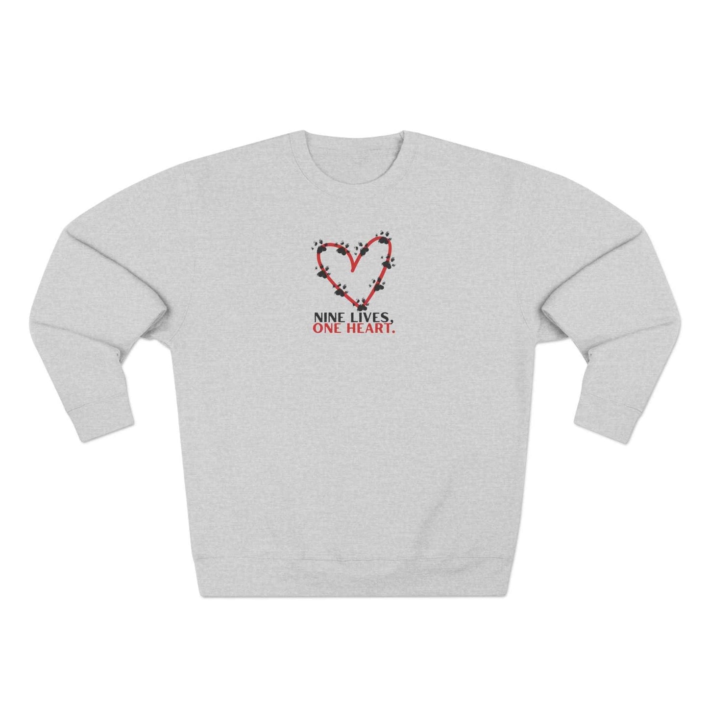 Nine Lives, One Heart Cat Lover Sweatshirt