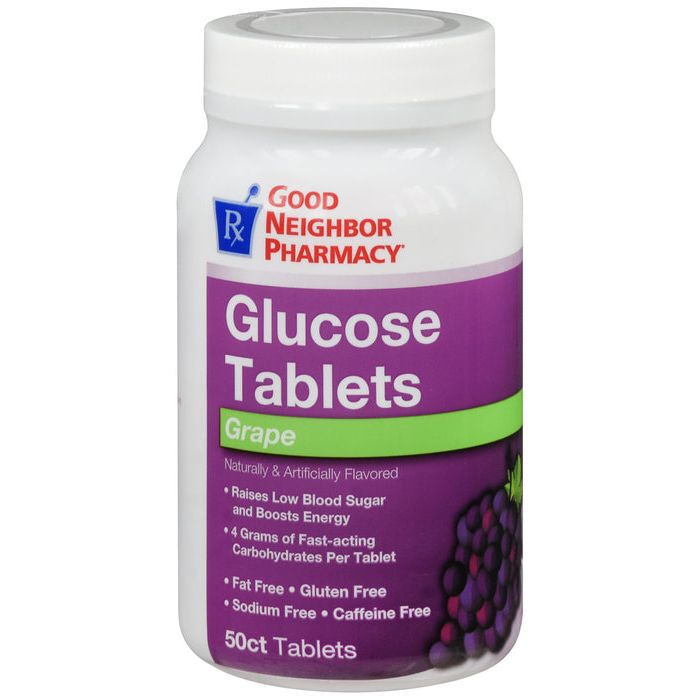 Trividia Health Good Neighbor Pharmacy Glucose Grape Tablets - 50 Compte