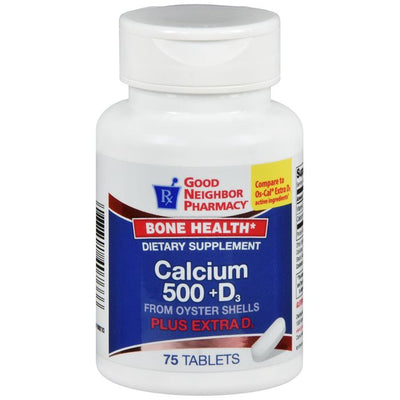Good Neighbor Pharmacy GNP Calcium + D 500 Mg - 75 Tabs