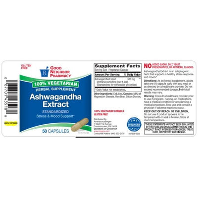 Good Neighbor Pharmacy Ashwagandha Extract 500mg Capsules - 50 Count