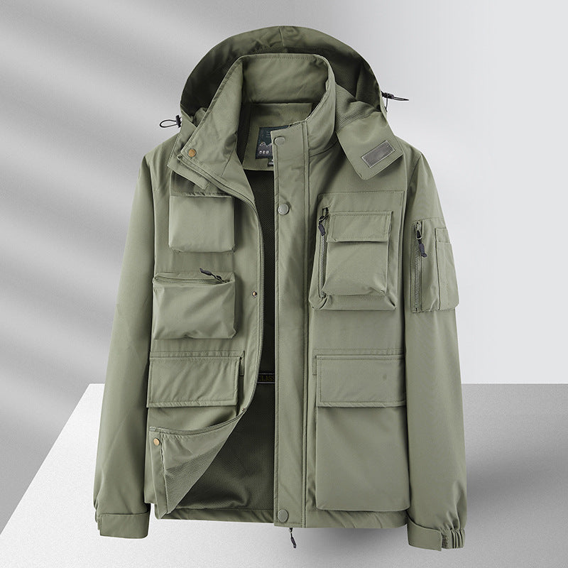 Veste de sport imperméable multi-poches pour homme
