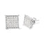 Boucles d'oreilles en diamant composite princesse en or blanc 10K