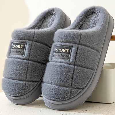 Chaussons en coton à carreaux pour hommes - Chaussures d'intérieur confortables