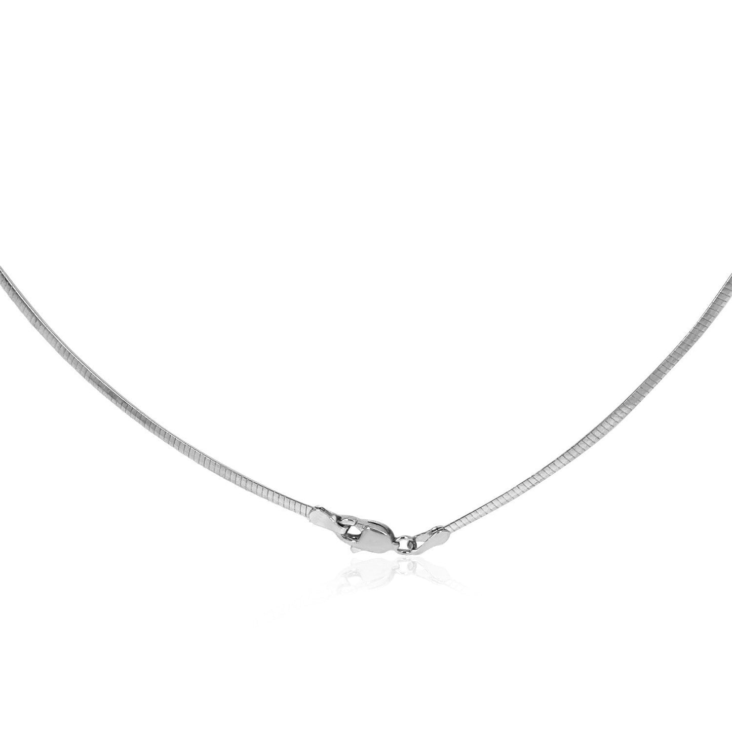 14k White Gold Classic Omega Style Chain - 2 mm