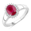 1.55 Carat Ruby and Diamond 14K White Gold Engagement Ring