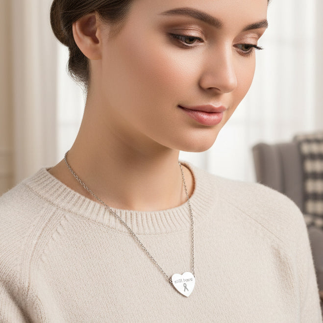 Still Here Engraved Heart Necklace