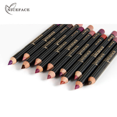 NICEFACE Nude Color Lip Pencil 12 Color Waterproof Lip Liner Nude Color Lip Pencil - Korvel