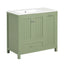 Meuble de salle de bain vert de 36" avec évier et rangement