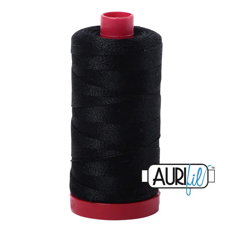 2692 Negro Aurifil Algodón 12 WT Carrete Grande