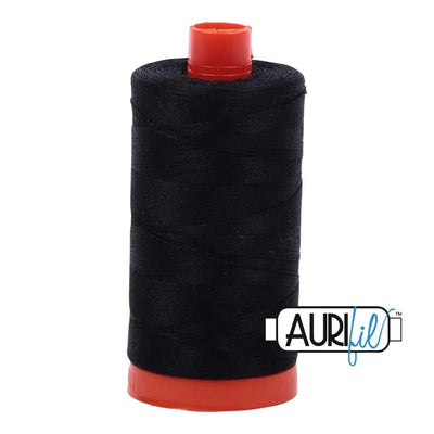 Spool de coton Aurifil 50wt noir 2692