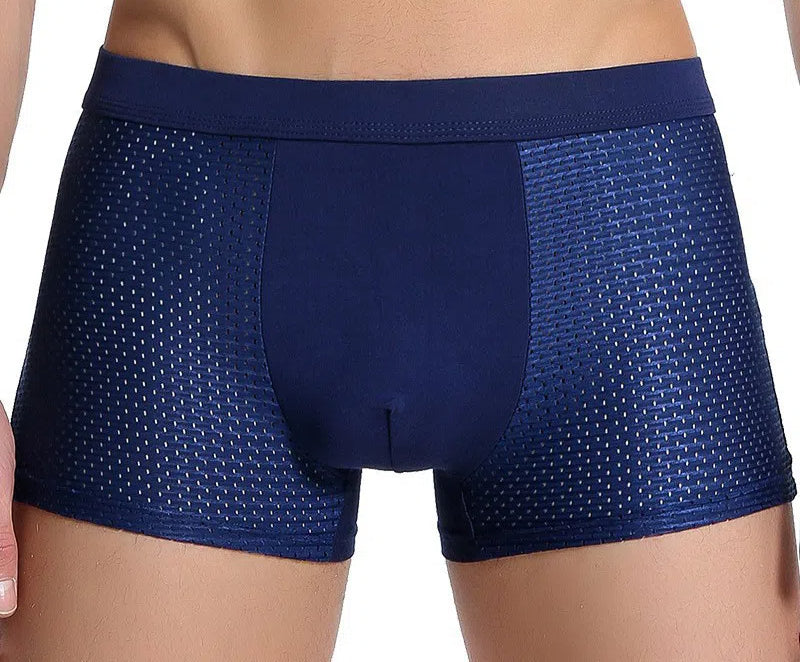 Men's ice silk flat corner pants with breathable mesh thin underwear and men's four corner underwear - Korvel