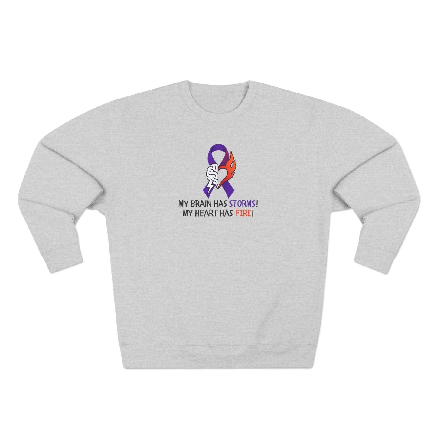 Epilepsy Awareness Unisex Sweatshirt - Brain Storms & Heart Fire