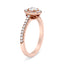 Bague de fiançailles halo en or rose 18K marquise et ovale - Taille 7