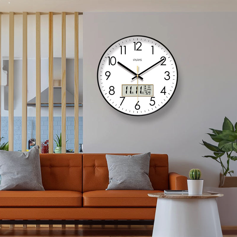 Horloge murale électronique avec calendrier 2025 - Design moderne