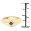 14K Yellow Gold Plated Blue Diamond Sterling Silver Ring