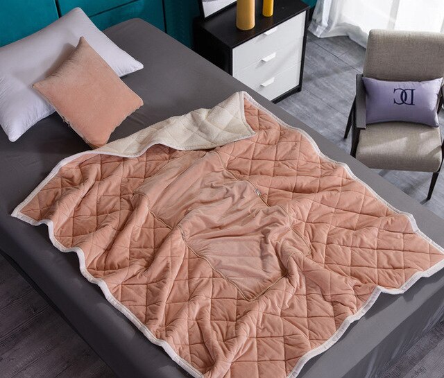 2 in 1 Flannel Cushion Blanket car sofa lumbar throw pillow air conditioning blanket foldable patchwork quilt blanket Bedding - Korvel