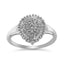 10K White Gold Diamond Pear Shaped Cocktail Ring - Size 5
