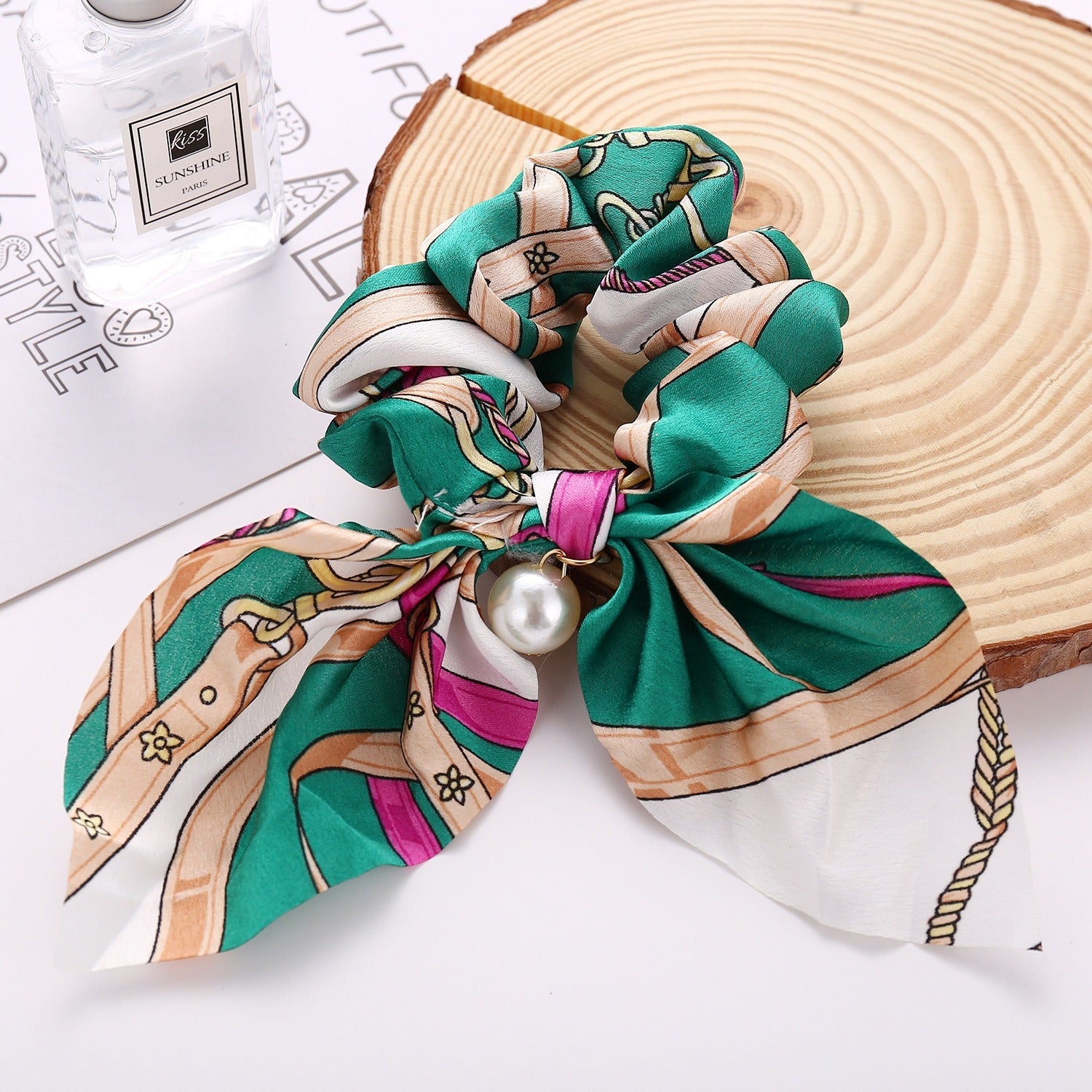 New Pearl Pendant Large Intestine Ring Hair Loop Women's Bundle Hair Knot Big Bow Knot Hair Rope - Korvel