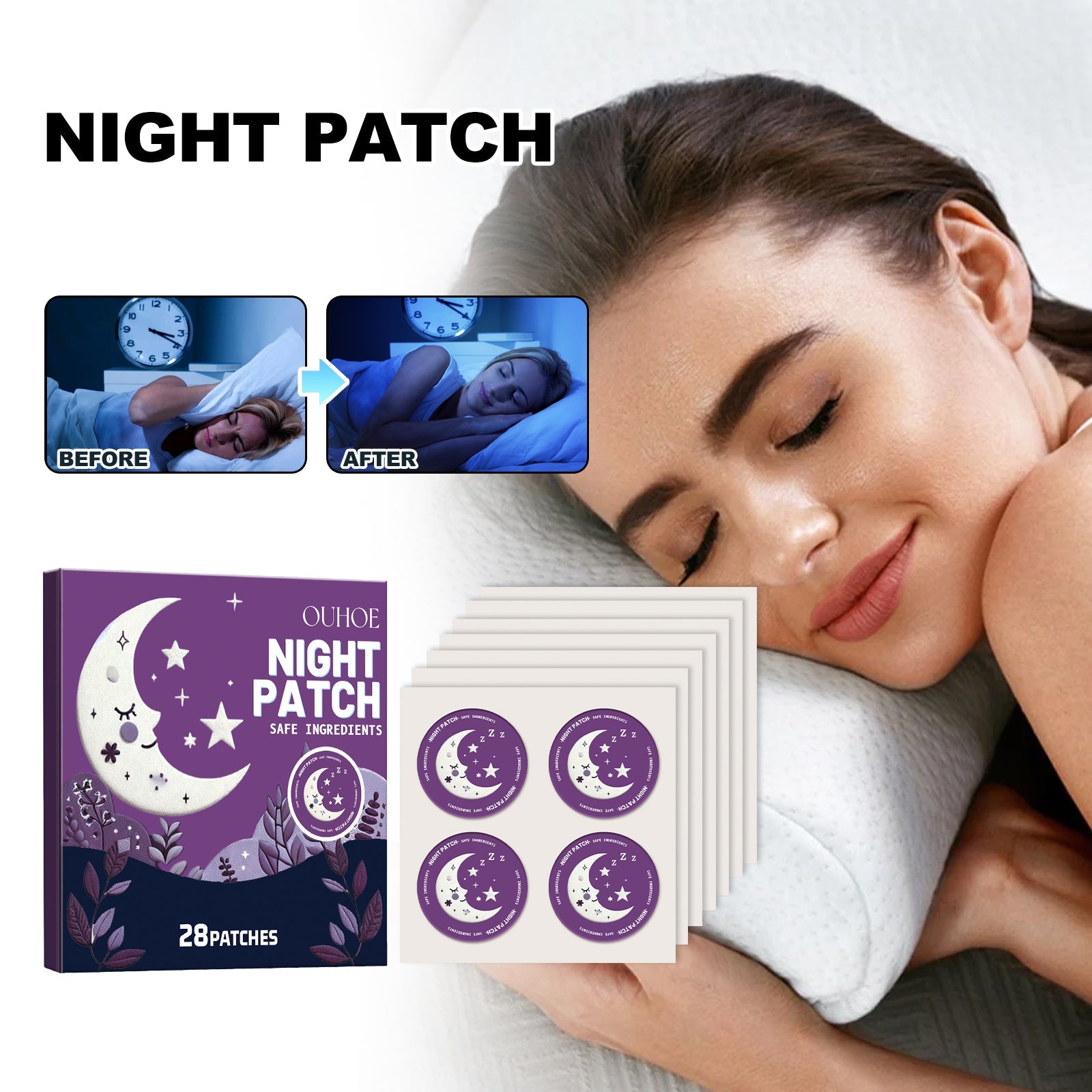 Night Patch, Improve Sleep Quality Relax Body And Mind, Relieve Fatigue And Gently Care For Sleep - Korvel