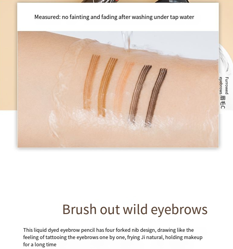 Long Lasting 5 Colors Sketch Liquid Eye Brow Pencil Waterproof Microblading Tattoo Fork Tip Eyebrow Pencil - Korvel