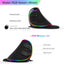 Delux M618 PLUS Ergonomics Vertical Gaming Mouse 6 Buttons 4000 DPI RGB Wired/Wireless Right Hand Mice For PC Laptop Computer - Korvel