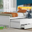 Cama Plataforma Elegante de Tamaño Twin con Almacenamiento y Cabecera LED