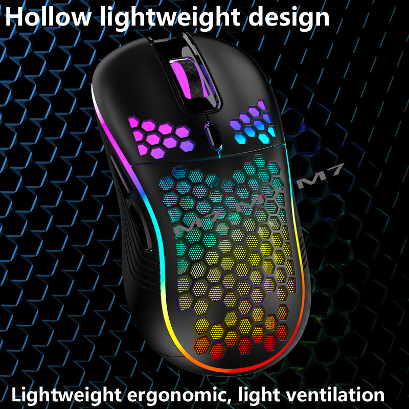 2.4G Wireless Cave Mouse - Lightweight Gaming Mouse with Luminous Lights