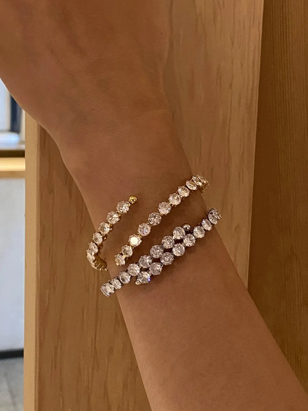 Stainless Steel Inlaid Zircon Bracelet - Korvel