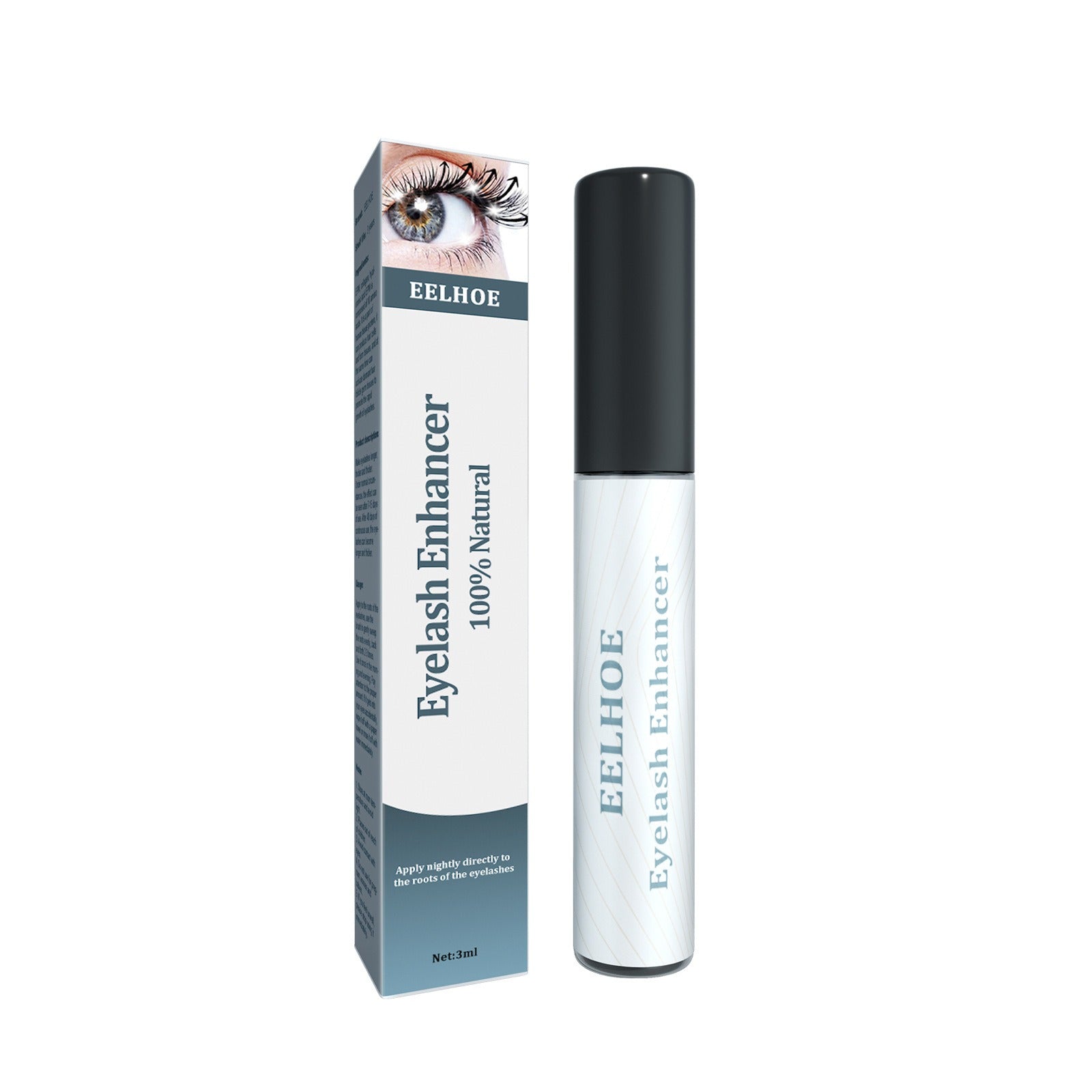 EELHOE Mascara Black Curling Eyelash Eyebrow Natural Beauty Mascara Moisturizing Traceless Long Lascara - Korvel
