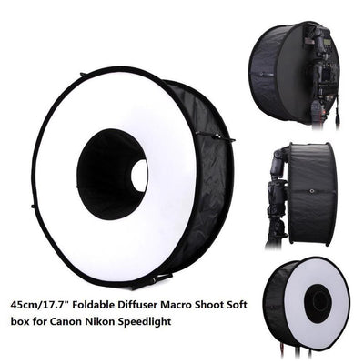 Premium Foldable Round Softbox Flash Diffuser for Photography
