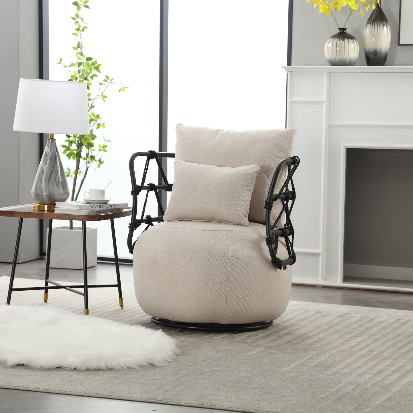Silla de sala de estar tapizada y con botones COOLMORE