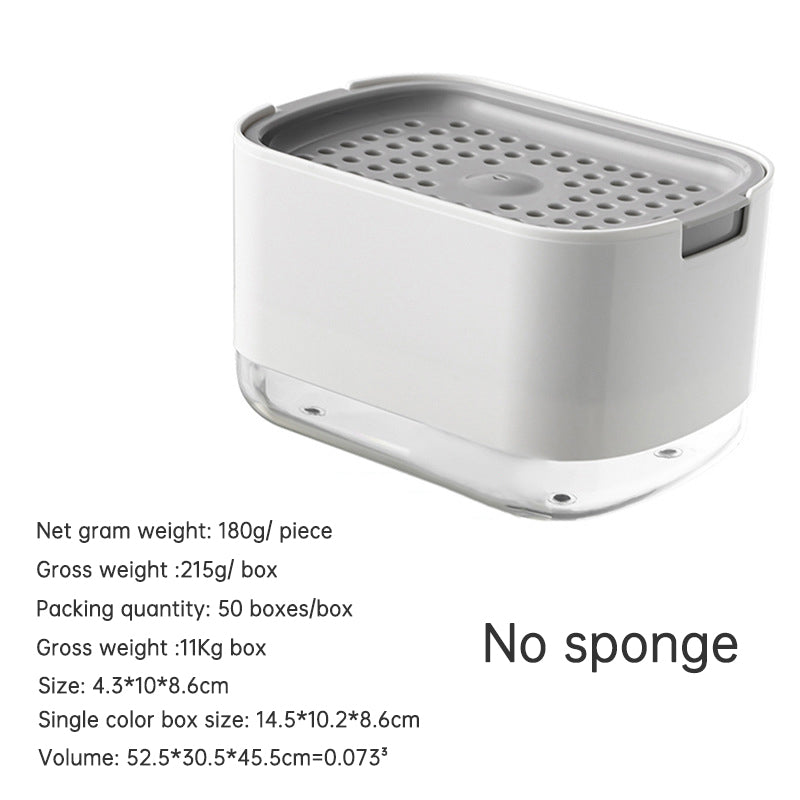 Kitchen Press Type Manual Soap Dispenser Dish washing Liquid Dispenser Storage Box Sponge Soap Dispenser - Korvel