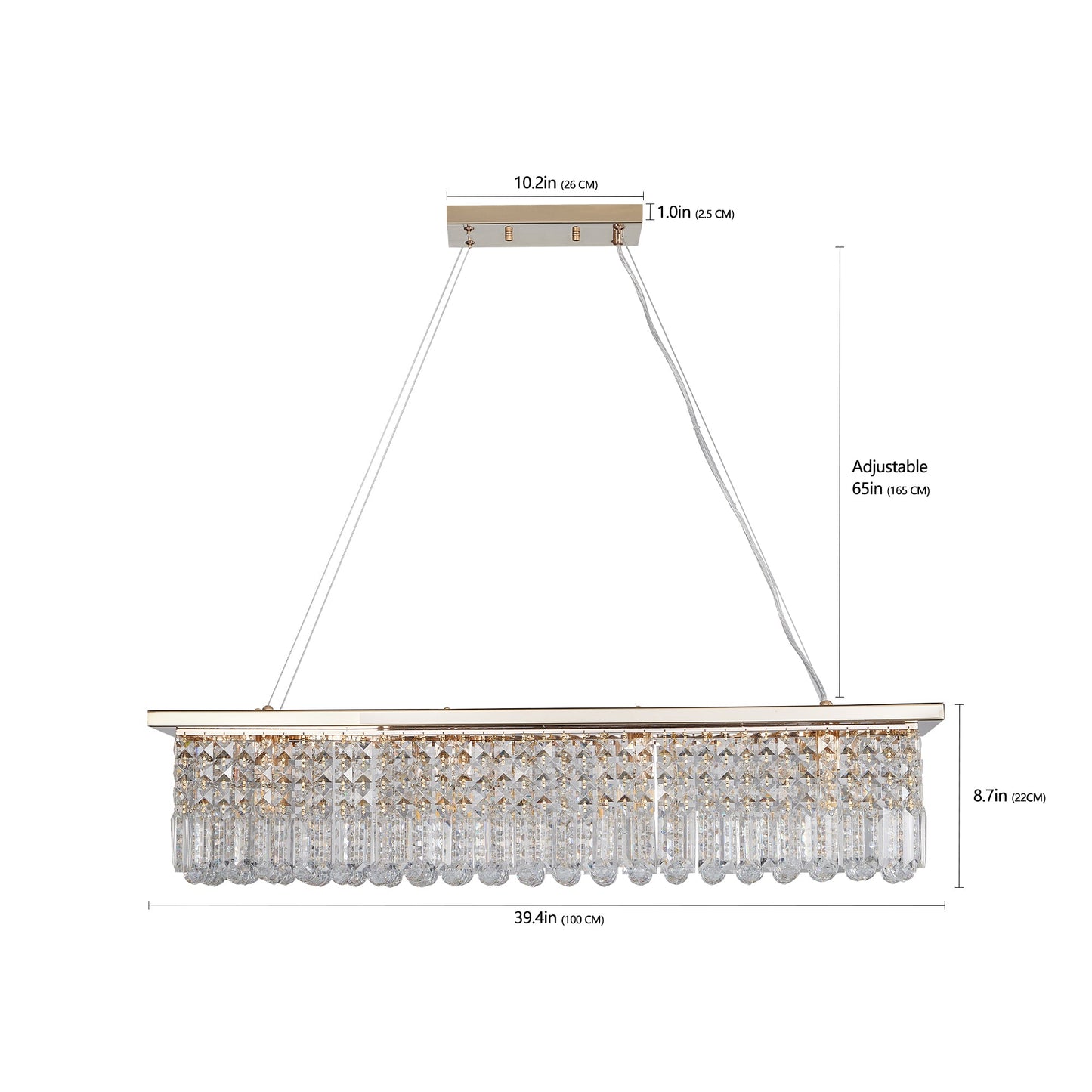 Elegant Gold Crystal Chandelier for Dining Room
