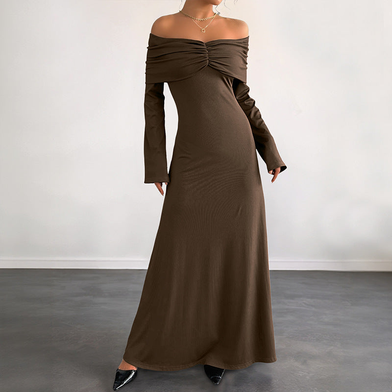 Elegant One-Shoulder Fitted Long Dress for Women