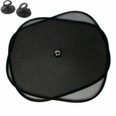 Premium Black Car Sun Shade Set - 2 Pcs
