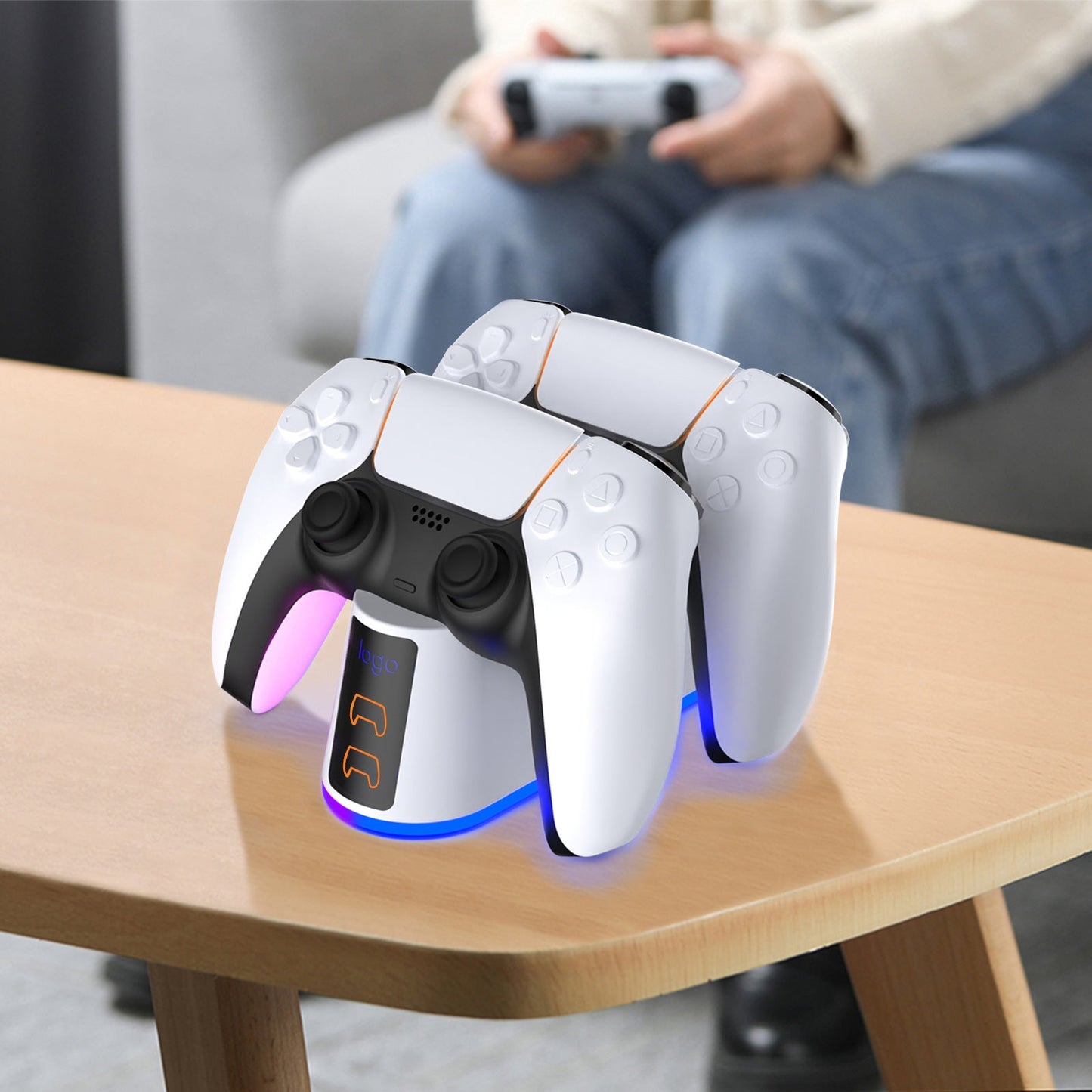 PS5 Slim Dual Fast Charging Dock with RGB Luminous Base