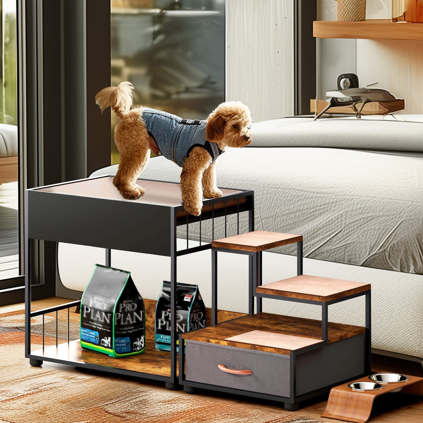 Elevated Multi-Level Dog Bed Window Perch