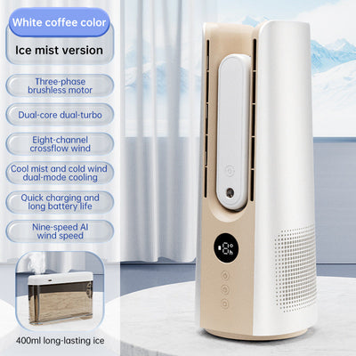 Ventilateur Tour Portable 2025 – 6 Vitesses, Design Sans Lame avec Brume