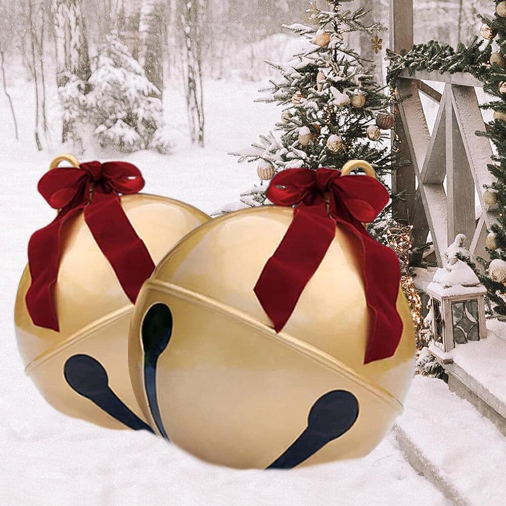 Campana de Navidad Inflable con Lazo para Decoración Exterior