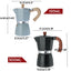 Cafetière à espresso portable octogonale
